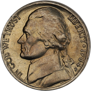 1984-P Jefferson Nickel MS60 Main Image