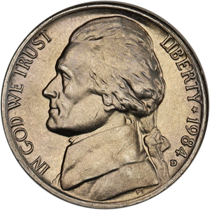 1984-D Jefferson Nickel MS60 Main Image