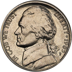 1985-P Jefferson Nickel MS60 Main Image