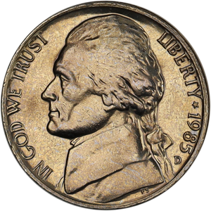 1985-D Jefferson Nickel MS60 Main Image