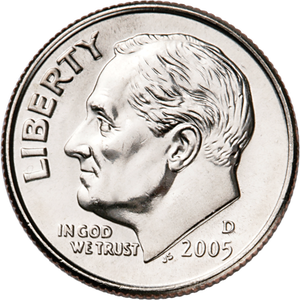 2005-D Roosevelt Dime MS60 Main Image