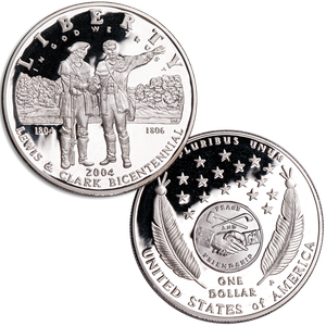 2004-P Lewis & Clark Bicentennial Silver Dollar No Case, Choice Proof Main Image