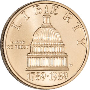 1989-W Congress Bicentennial Gold $5 Main Image