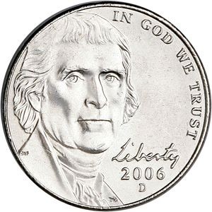 2006-D Jefferson Nickel, Return to Monticello MS60 Main Image