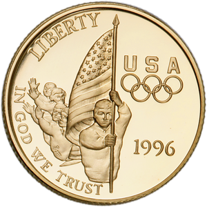 1996-W Centennial Olympics Gold $5 Main Image