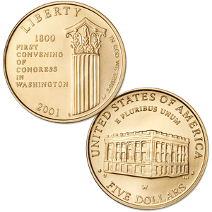 2001-W U.S. Capitol Visitor Center Gold $5 Commemorative, MS63 Main Image