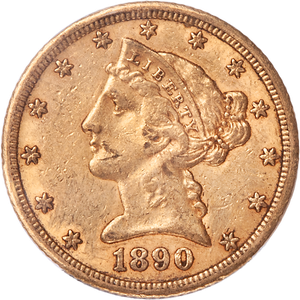 1890-CC $5 Gold Liberty Head Main Image