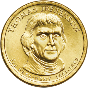 2007-P Thomas Jefferson Presidential Dollar Main Image