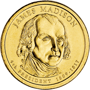 2007-P James Madison Presidential Dollar Main Image