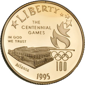 1995-W Centennial Olympics (Torch Runner) Gold $5 Main Image