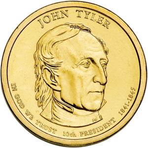 2009-D John Tyler Presidential Dollar Main Image