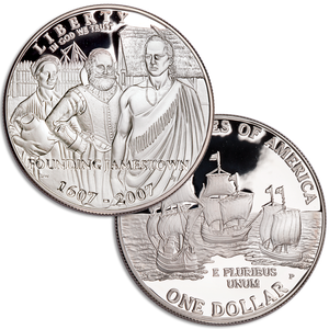 2007-P Jamestown Silver $1 Commemorative Main Image