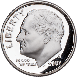 2007-S 90% Silver Roosevelt Dime, Choice Proof, PR63 Main Image