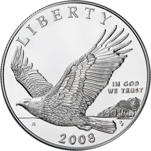 2008-P $1 Silver Bald Eagle Commemorative, Choice Proof, PR63 Main Image