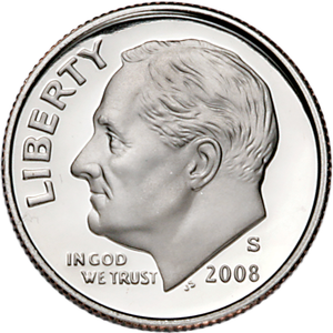 2008-S 90% Silver Roosevelt Dime, Proof, PR63 Main Image