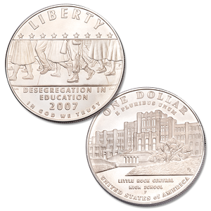 2007-P Little Rock Central High Desegregation Commemorative Dollar Main Image