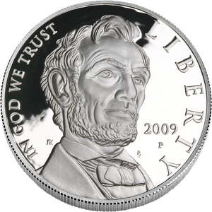 2009 Abraham Lincoln Bicentennial Silver Dollar, PR63 Main Image