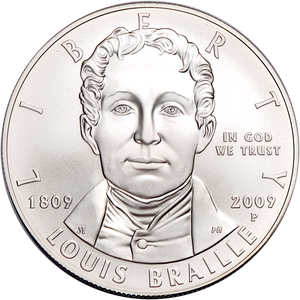 2009 louis braille silver dollar