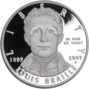 2009 louis braille bicentennial silver dollar