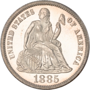 1885 Liberty Seated Silver Dime, Proof Main Image