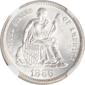 1886 Liberty Seated Silver Dime Main Image