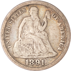 1891 Liberty Seated Dime Main Image