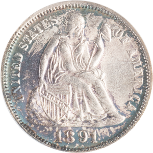 1891 Liberty Seated Dime Main Image