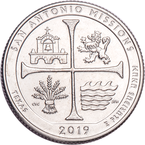 2019-P San Antonio Missions National Historical Park Quarter Main Image