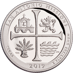 2019-S 99.9% Silver San Antonio Missions National Historical Park Quarter Main Image