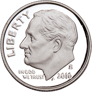 2010-S 90% Silver Roosevelt Dime, Choice Proof, PR63 Main Image
