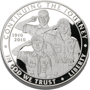 2010 Boy Scouts of America Silver Dollar Commemorative, Choice Proof, PR63 Main Image