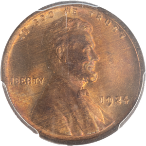 1924 Lincoln Head Cent Red Brown Main Image