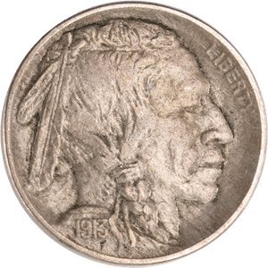 1913-D Buffalo Nickel, Variety 1, Raised Mound Main Image