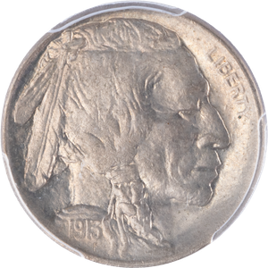 1913-D Buffalo Nickel, Variety 1, Raised Mound Main Image