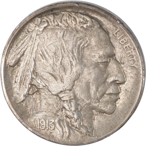 1913 Buffalo Nickel, Variety 2, FIVE CENTS in Recess Main Image