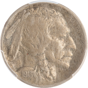 1913-D Buffalo Nickel, Variety 2, FIVE CENTS in Recess Main Image