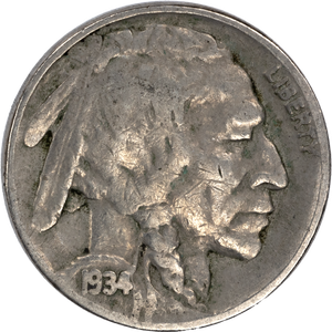 1934 Buffalo Nickel VG Main Image