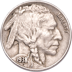 Five Cent Piece - Buffalo - 1938-D VF Main Image