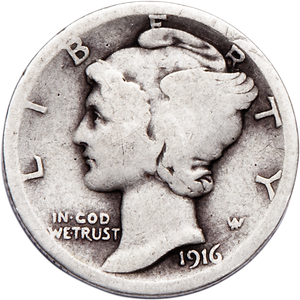 1916 Mercury Dime G Main Image