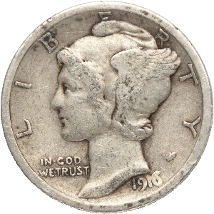 1916 Mercury Dime F Main Image