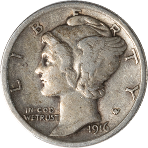1916 Mercury Dime Main Image