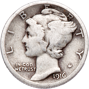 1916 Mercury Dime CIRC Main Image