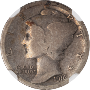 1916-D Mercury Silver Dime Main Image