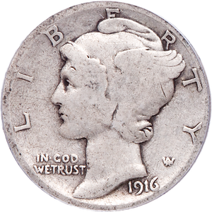 1916-D Mercury Dime Main Image