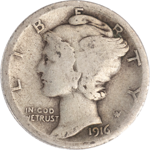 1916-S Mercury Dime G Main Image