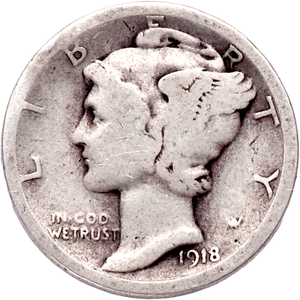 1918 Mercury Dime CIRC Main Image