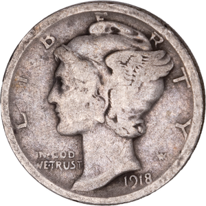 1918-D Mercury Dime CIRC Main Image