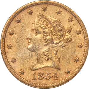 1854-S $10 Liberty Head Gold Piece Main Image