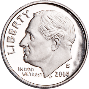 2014-S 90% Silver Roosevelt Dime Main Image