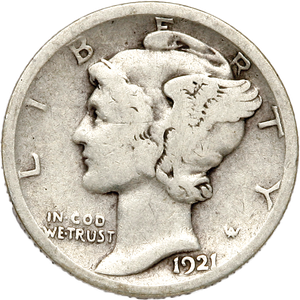 1921-D Mercury Dime Main Image